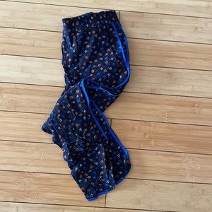 Madewell Floral Pants with Contrast Piping